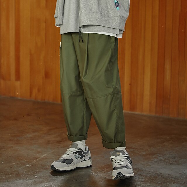 

Men's Stylish Casual / Sporty Culottes Wide Leg Elastic Waist Pants Sports Outdoor Daily Micro-elastic Solid Color Comfort Breathable Mid Waist Green Black S M L XL
