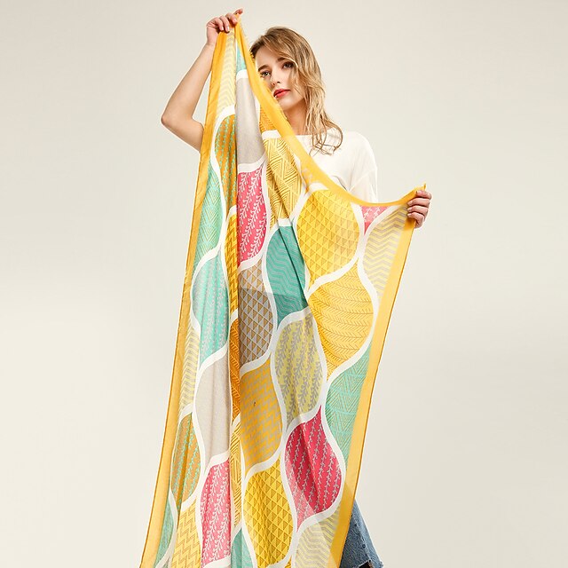 

Sleeveless Ladies Polester / Cotton Blend Party / Holiday Women's Wrap / Women's Scarves With Pattern / Print