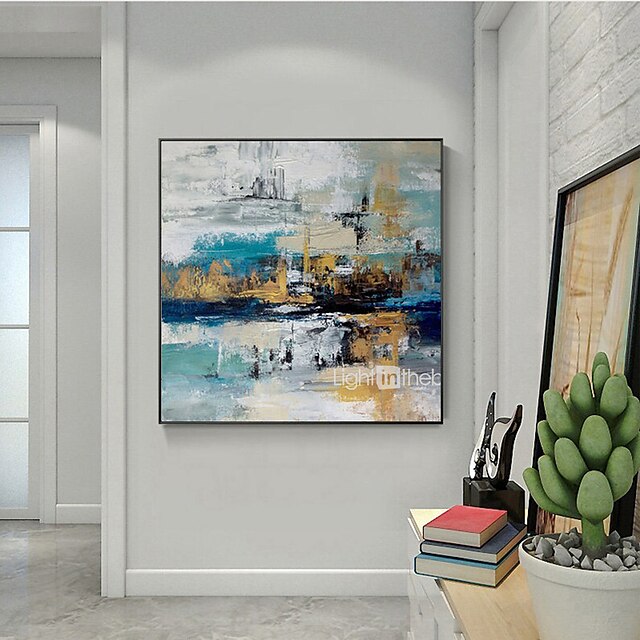 Home & Garden Wall Art | Handmade Oil Painting CanvasWall Art Decoration Abstract Knife Painting Landscape Blue For Home Decor R