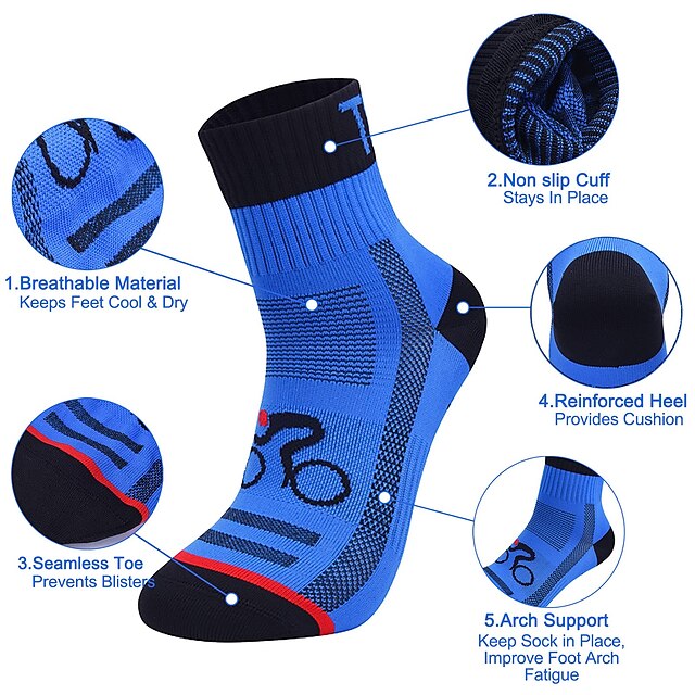 Compression Socks Athletic Sports Socks Crew Socks Cycling Socks Men's ...