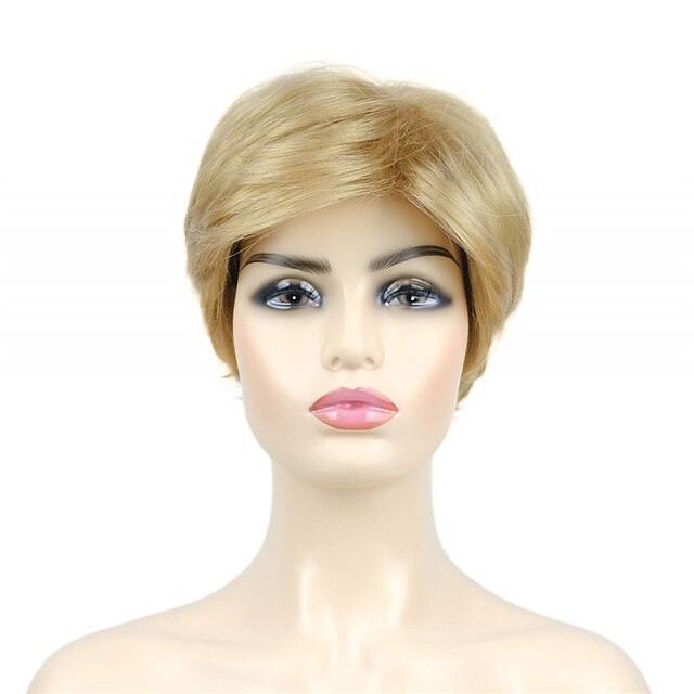 Beauty & Hair Wigs & Hair Pieces | Short Layered Wigs Pixie Cut Hair 6 Inches Natural Straight Synthetic Hair Full Wig for Daily