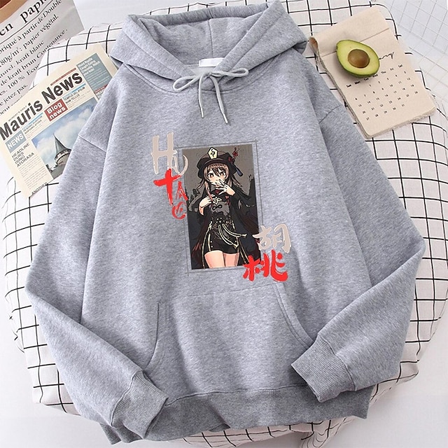 Toys & Hobbies Cosplay & Costumes | Inspired by Genshin Impact Hutao Hoodie Anime 100% Polyester Anime Harajuku Graphic Kawaii H