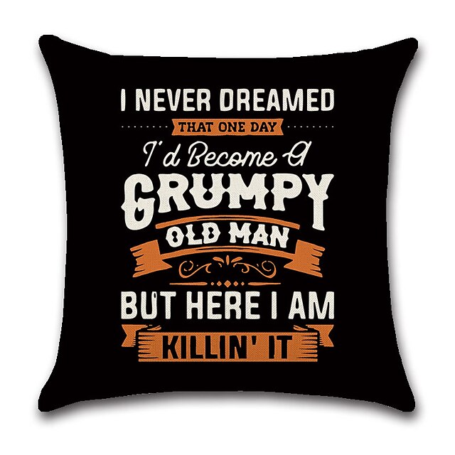 Home & Garden Home Decor | Grumpy Old Man Double Side Cushion Cover 1PC Soft Decorative Square Throw Pillow Cover Cushion Case P