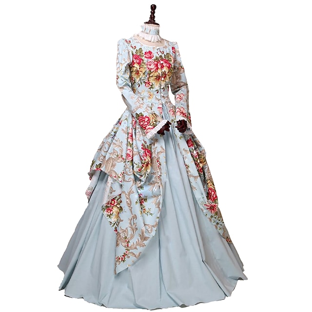  Rococo Renaissance Ball Gown Vintage Dress Dress Party Costume Masquerade Prom Dress Floor Length Princess Women's Ball Gown Carnival Performance Wedding Dress