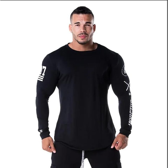 Sports & Outdoors Running, Jogging & Walking | muscle fitness autumn t-shirt long-sleeved training clothes sports running gym sw