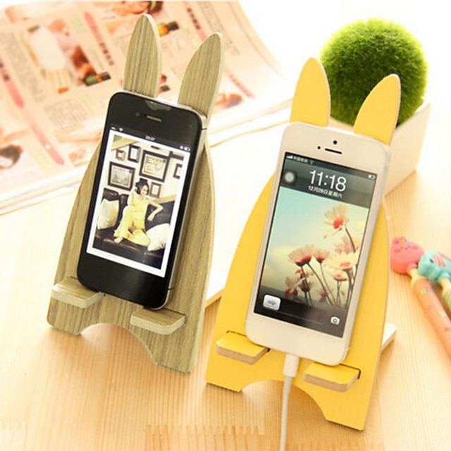 Phones & Accessories Phone Mounts & Holders | Portable Cute Wood Phone Holders Mobile Phone Cellphone Holder Desktop Storage Hol