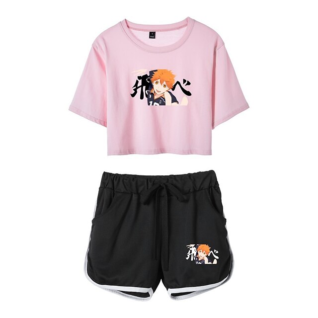 Toys & Hobbies Cosplay & Costumes | Inspired by Haikyuu Hinata Syouyou Outfits Crop Top 100% Polyester Anime Harajuku Graphic Sh