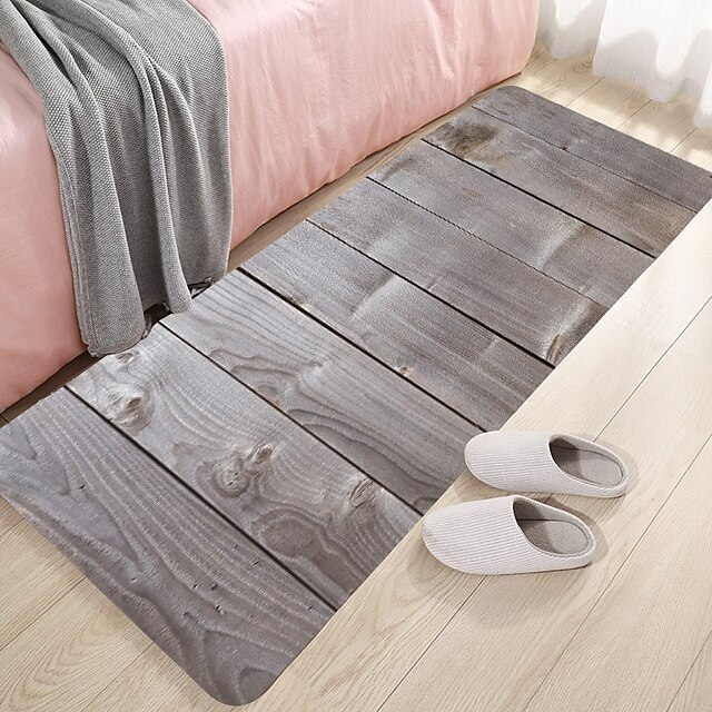 Home & Garden Bath Accessories | Wooden Board Series Digital Printing Floor Mat Modern Bath Mats Nonwoven / Memory Foam Novelty 