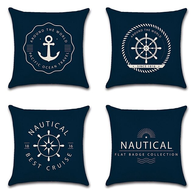 Home & Garden Home Decor | Ocean Double Side Cushion Cover 4PC Soft Decorative Square Throw Pillow Cover Cushion Case Pillowcase