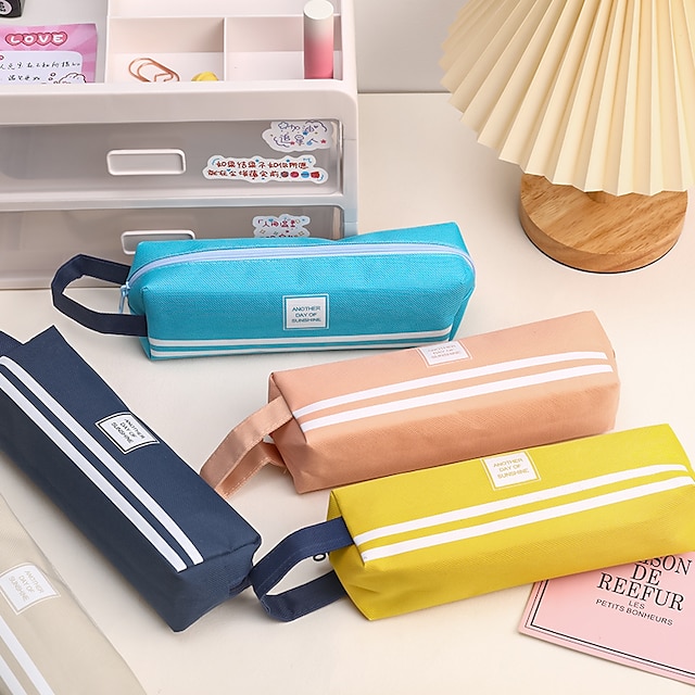 Consumer Electronics Stationery | Pencil Case Pen Pouch Marker Bag Creative Wear-Resistant With Zipper Canvas for School Student