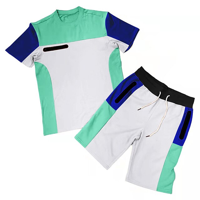 Sports & Outdoors Running, Jogging & Walking | Mens 2 Piece Tracksuit Sweatsuit Casual Athleisure 2pcs Summer High Waist Breatha