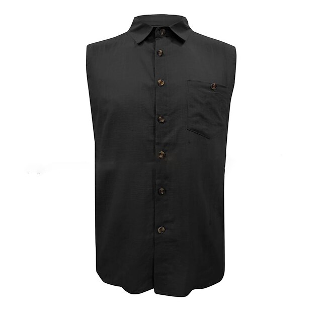 Men's Shirt Button Up Shirt Casual Shirt Summer Shirt Black Army Green ...