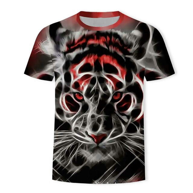 Baby & Kids Boys Clothing | Kids Boys T shirt Short Sleeve 3D Print Tiger Animal Black Children Tops Spring Summer Active Fashio