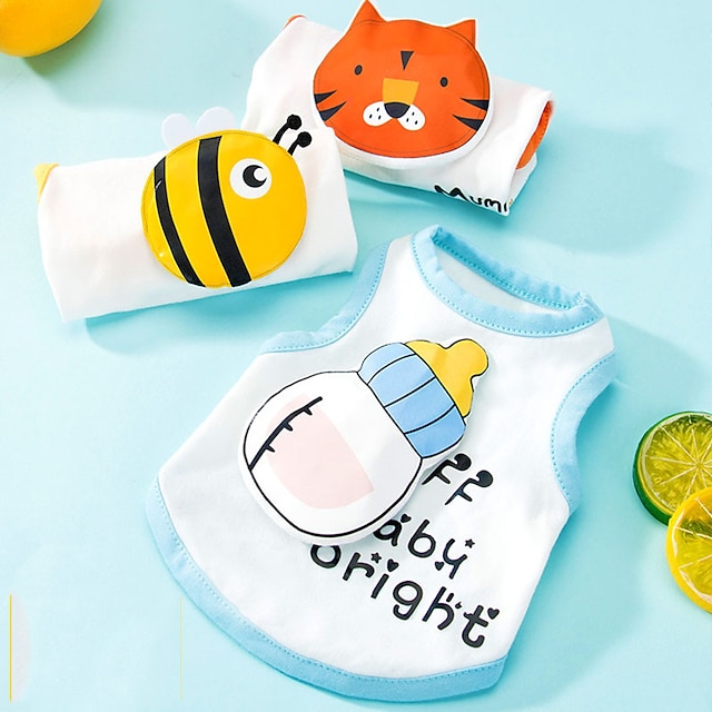  Dog Cat Vest Graphic Fashion Cute Sports Casual / Daily Dog Clothes Puppy Clothes Dog Outfits Soft Blue Costume for Girl and Boy Dog Cotton XS S M L XL XXL
