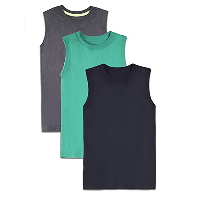 Baby & Kids Boys Clothing | Kids Boys Tank Sleeveless Solid Color Crewneck Multicolor Children Tops Spring Summer Active Fashion