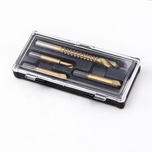  Vis endommagée 4 pièces dissolvant 4 en 1 lot percer les bricoleurs kit d'outils de retrait de goujon de boulon cassé 4 pc #1 #2 #3 forets de fraisage 8mm