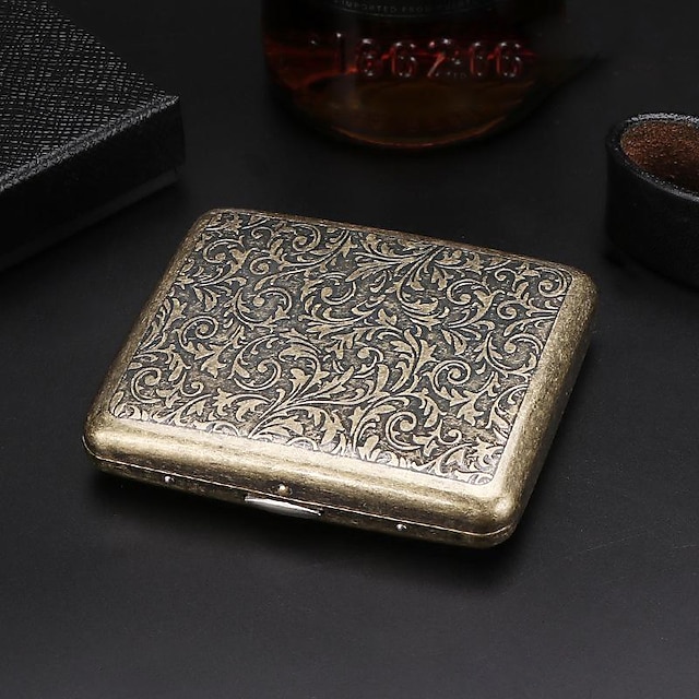 Home & Garden Home Decor | 20 Sticks of Cigarette Case with Both Sides Open to Support Generation of Bronze Condensed Flower Met