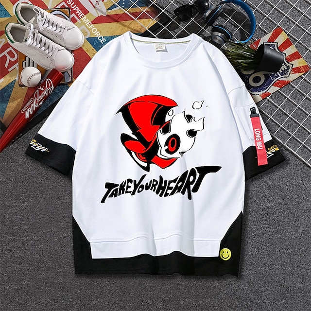 Toys & Hobbies Cosplay & Costumes | Inspired by Persona 5 Joker T-shirt Cartoon 100% Polyester Anime Fake two piece Harajuku Str