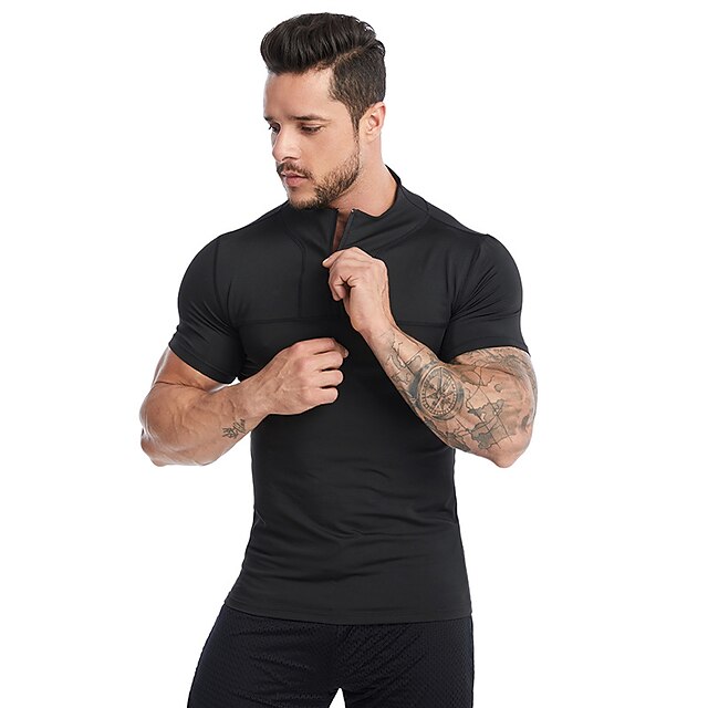 Sports & Outdoors Running, Jogging & Walking | Mens Running Shirt Tee Tshirt Top Athletic Breathable Quick Dry Moisture Wicking 