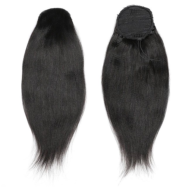 Human Hair Drawstring Ponytail For Black Women 8A Brazilian Virgin Yaki ...