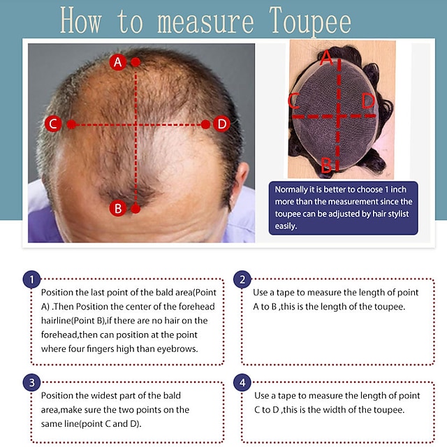 Beauty & Hair Wigs & Hair Pieces | Toupee for Man Europen Human Hair Replacement Systems Men Hairpiece Mono Lace with PU Around 