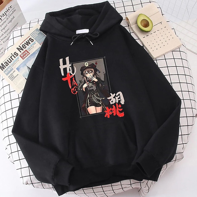 Toys & Hobbies Cosplay & Costumes | Inspired by Genshin Impact Hutao Hoodie Anime 100% Polyester Anime Harajuku Graphic Kawaii H