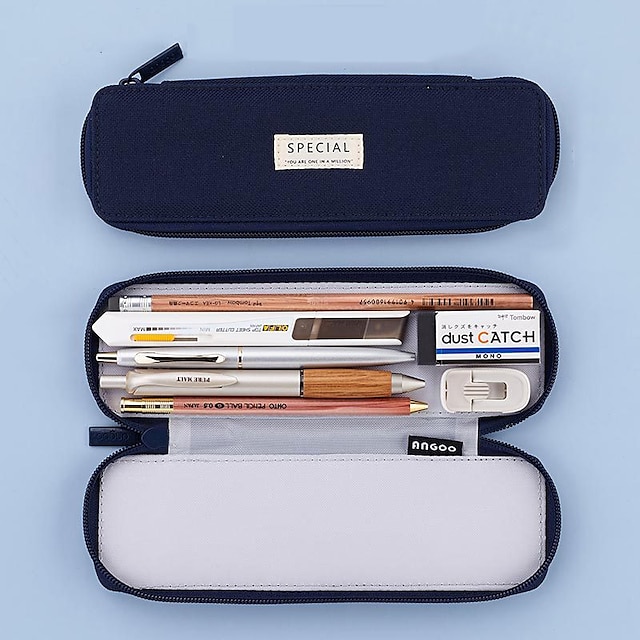 Consumer Electronics Stationery | Pencil Cases Wear-Resistant Multifunction With Zipper Canvas for School Office Student - SP006