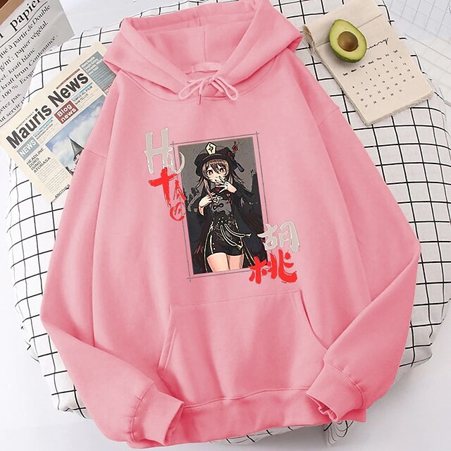 Toys & Hobbies Cosplay & Costumes | Inspired by Genshin Impact Hutao Hoodie Anime 100% Polyester Anime Harajuku Graphic Kawaii H