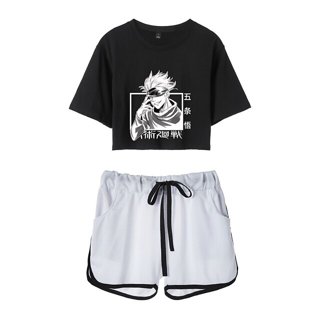 Toys & Hobbies Cosplay & Costumes | Inspired by Jujutsu Kaisen Gojo Satoru Crop Top Cartoon 100% Polyester Anime Harajuku Graphi