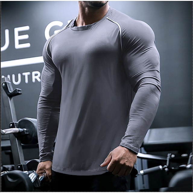 Sports & Outdoors Running, Jogging & Walking | Mens Long Sleeve Workout Tops Sweatshirt Sweatshirt Top Summer Breathable Sweat w