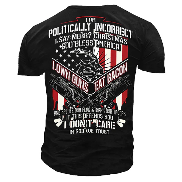 Veterans Day Men's Patriot Patriotic Veteran Flag T shirt Graphic Tee Funny T Shirts Short Sleeve T shirt 3D Print Crew Neck Shirt Vintage Fashion Designer Street Casual Daily Black Blue Green 6