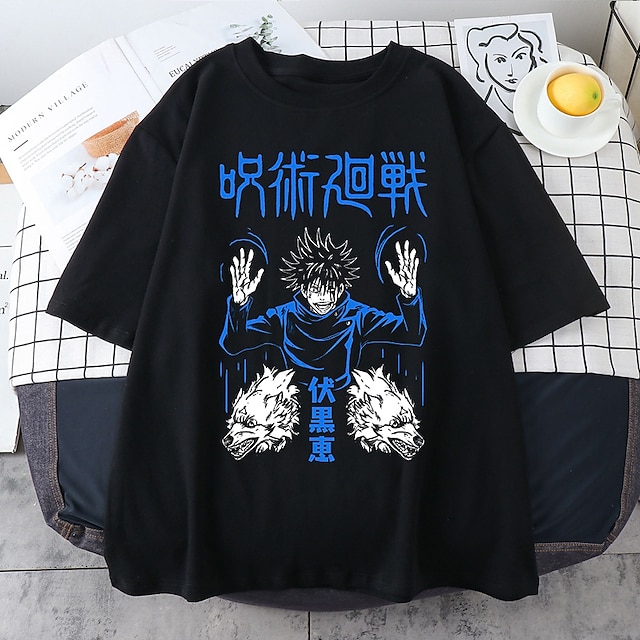 Toys & Hobbies Cosplay & Costumes | Inspired by Jujutsu Kaisen Fushiguro Megumi T-shirt Anime 100% Polyester Anime Harajuku Grap