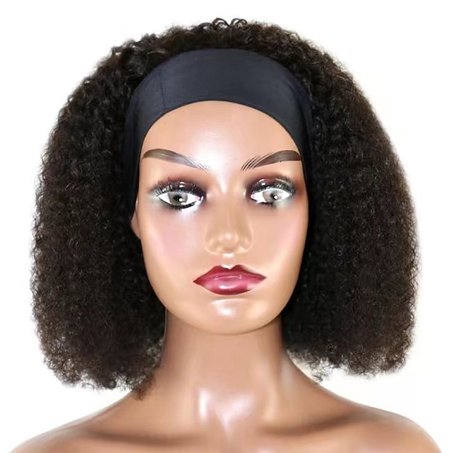 Human Hair Afro Kinky Curly Headband Wig Human Hair 150 Density Afro Wigs For Black Women 