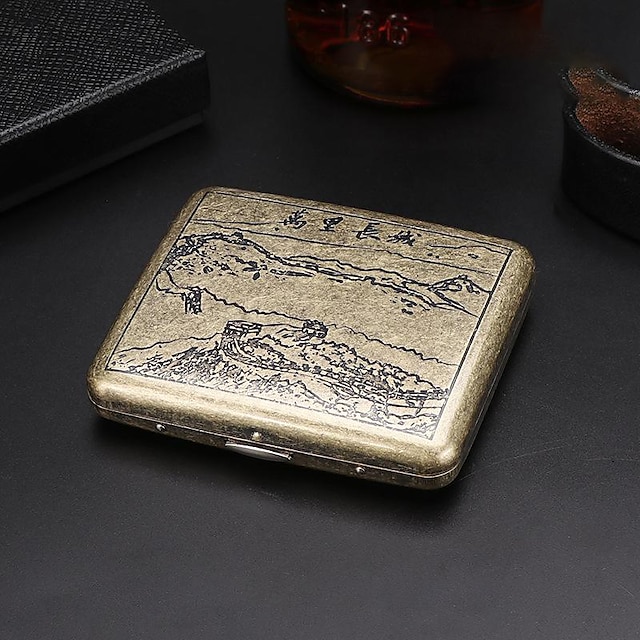 Home & Garden Home Decor | 20 Sticks of Cigarette Case with Both Sides Open to Support Generation of Bronze Condensed Flower Met