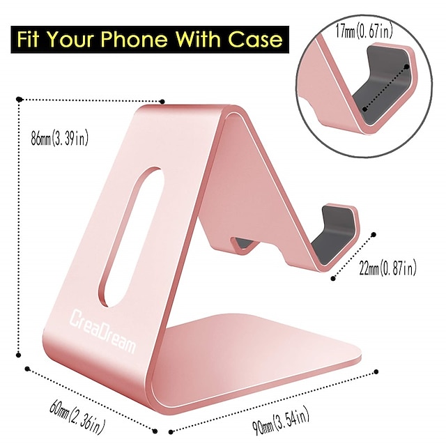 Phones & Accessories Phone Mounts & Holders | CreaDream Cell Phone Stand Cradle Holder Aluminum Desktop Stand Compatible with Sw