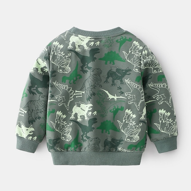 Baby & Kids Boys Clothing | Kids Boys Sweatshirt Long Sleeve Cartoon Dinosaur Animal Green Children Tops Fall Winter Active Cool