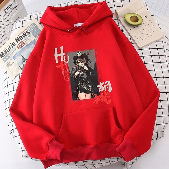 Toys & Hobbies Cosplay & Costumes | Inspired by Genshin Impact Hutao Hoodie Anime 100% Polyester Anime Harajuku Graphic Kawaii H