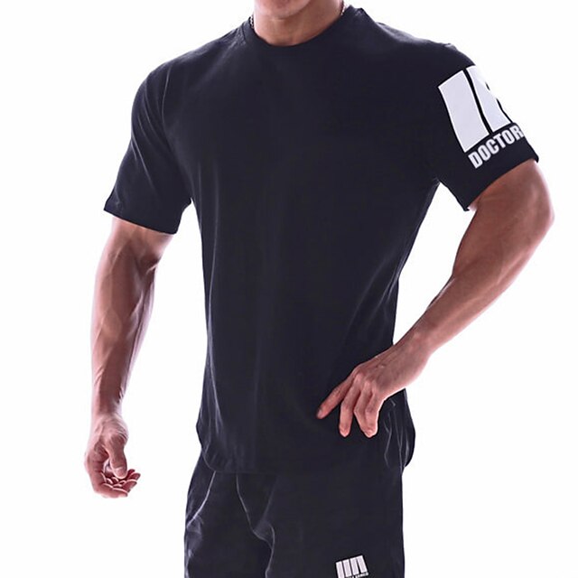 Sports & Outdoors Running, Jogging & Walking | Mens Running Shirt Tee Tshirt Top Athletic Cotton Breathable Quick Dry Moisture W