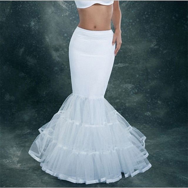  Wedding / Party Slips Polyester Floor-length Mermaid and Trumpet Gown Slip / Wedding with Cascading Ruffles