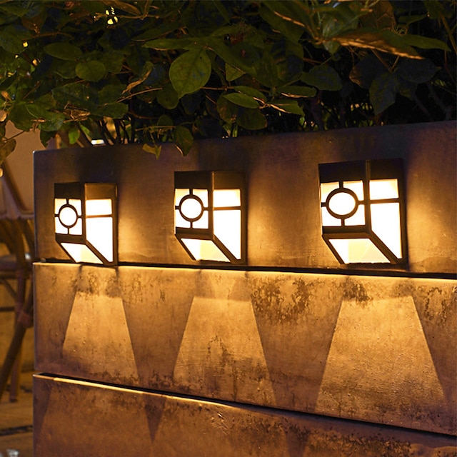 2 pièces appliques murales extérieures led solaire rétro jardin lumière étanche cour éclairage pour jardin balcon clôture décoration paysage réverbère