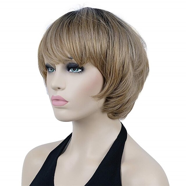 Beauty & Hair Wigs & Hair Pieces | Straight Short Bob Hair Ombre Hair Cute Central Heat Resistant Synthetic Wigs - AI24575