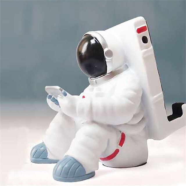 Phones & Accessories Phone Mounts & Holders | Creative Office Desk Decoration Resin Mobile Phone Stand Astronaut Household Goods