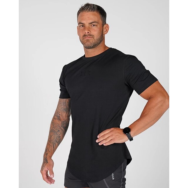 Sports & Outdoors Running, Jogging & Walking | Mens Running Shirt Tee Tshirt Top Athletic Athleisure Summer Spandex Breathable Q