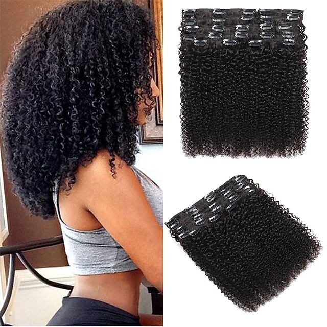 Kinky Curly Clip In Hair Extensions Human Hair 1026 Inch Curly Hair Extensions Clip In Human