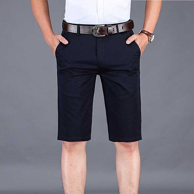 Men Shorts Knee Length Gym Loose Strap Pockets Elastic Casual Summer Breathable 