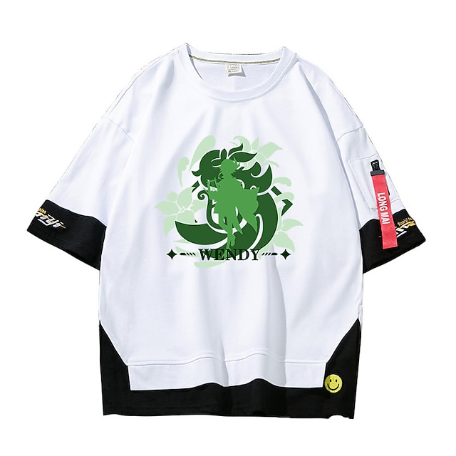 Toys & Hobbies Cosplay & Costumes | Inspired by Genshin Impact Venti T-shirt Cartoon 100% Polyester Anime Harajuku Graphic Kawai