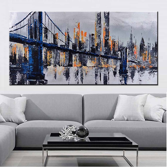 Home & Garden Wall Art | Oil Painting Hand Painted Horizontal Landscape Architecture Modern Rolled Canvas (No Frame) - YE41884