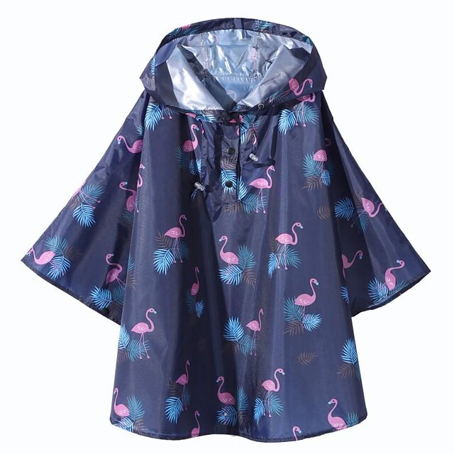 Home & Garden Home Decor | Childrens Printed Thin Cape Raincoat Solid Color Backpack Poncho - OV42418