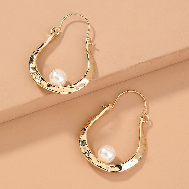 Shoes & Bags Fashion Accessories | 1 Pair Hoop Earrings For Womens Wedding Party Evening Street Alloy Classic Precious - JE73062