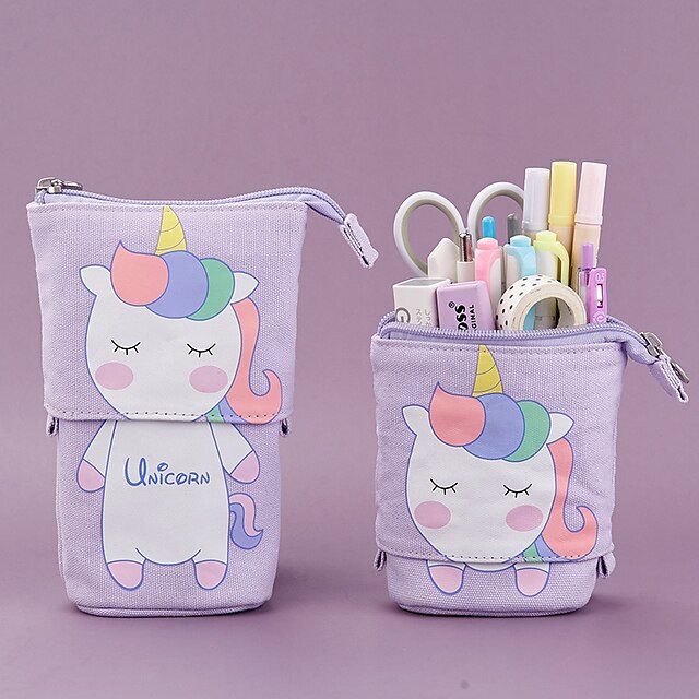 Consumer Electronics Stationery | Pencil Case Pen Pouch Marker Bag Cartoon Wear-Resistant Multifunction Canvas for School Office